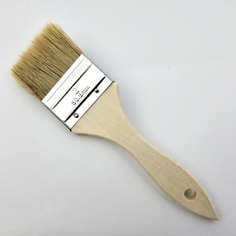 2-inch GraphXOff™ Applicator Chip Brush with natural bristles, a metal ferrule, and wooden handle – Part #BB00013
