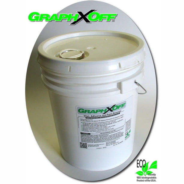 5 gallon pail of GraphXOff vinyl, adhesive, and paint remover
